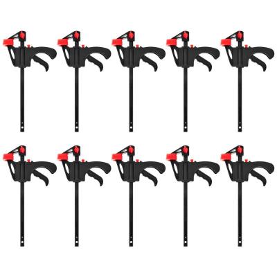 12510PCS 4 inch Woodworking Bar F Clamp Clip Hard Grip Quick Ratchet Release DIY Carpentry Hand Vise Tool