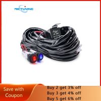 MICTUNING Car Cable Wire Wiring Harness Kit with 40A Dual Switch Relay Blade Fuse for 180W Auto LED Light Bar Driving Work Lamps Wall Stickers Decals