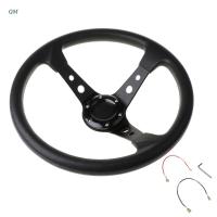 【 Cw】car Modification Sport Steering Wheel Universal 14นิ้ว350มม. PVC Leather Auto Racing พวงมาลัย13MF