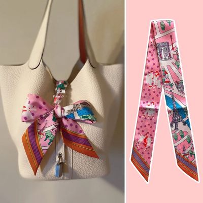 ◐ H new 2021 silk wrapping bandage bag handle silk scarf binding bandage ribbon decorative streamer hair band