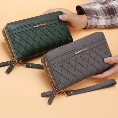 Double Zipper Long Wallet For Women Simple Female Purses Coin Purse Card Holder Fashion Retro Large Capacity