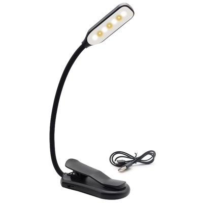 Rechargeable Book Light Mini 7 LED Reading Light 3-Level Warm Cool White Flexible Easy Clip Lamp Read Night Reading Lamp