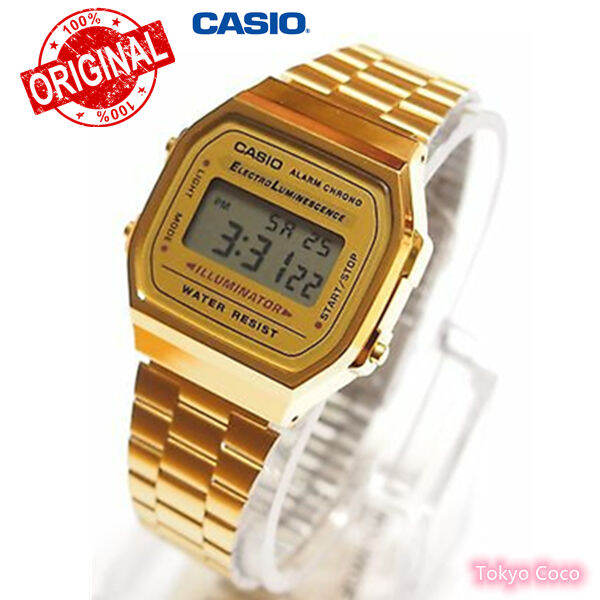 นาฬิกา-casio-a168wg-9wdf-ประกัน-cmg-ศูนย์เซ็นทรัล1ปี-นาฬิกาข้อมือ-สายสแตนเลส-gold-สีของสายนาฬิกา-gold