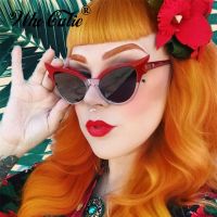 WHO CUTIE Brand 2018 Vintage 90s Unique Cat Eye Sunglasses Women Sexy Red Frame Retro Black Cateye Sun Glasses Shades Gift OM594