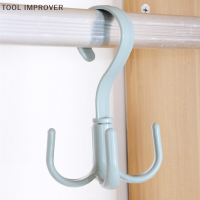 TOOL IMPROVER ตะขอแขวน360 ° แบบหมุนได้ตะขอแขวนประหยัดพื้นที่ตู้เสื้อผ้าที่แขวนกระเป๋าจัดระเบียบสำหรับตู้เสื้อผ้าเข็มขัดผ้าพันคอรองเท้าตะขอเก็บของ