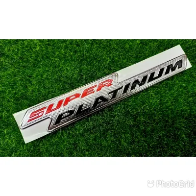 AD. โลโก้ SUPER  PLATINUM สีแดงดำ สำหรับติดท้ายรถ