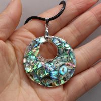 【CC】 The Mother Of Necklace Abalone Pendant Leather Cord 2MM Charms