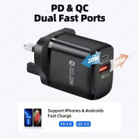 AIXXCO PD 20วัตต์ USB Type C PD ชาร์จสหภาพยุโรปอะแดปเตอร์ชาร์จอย่างรวดเร็วสำหรับ 12ค่าเร็ว3.0 QC USB C สำหรับ Xiaomi