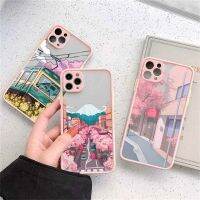 【เคสโทรศัพท์ Qiqi 】ผิวด้านโปร่งใสเคสโทรศัพท์สไตล์กรอบโทรศัพท์แบบอาร์ตจาก Moun Fuji สวยงามแบบญี่ปุ่นสำหรับ Iphone 14 11 12 13 Plus Mini X Xs Xr Pro ปกสูงสุด