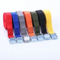 2M Buckle Tie-Down Belt สายรัดสินค้าสำหรับรถยนต์รถจักรยานยนต์จักรยานพร้อมหัวเข็มขัดโลหะเชือกลาก Strong Ratchet Belt สำหรับกระเป...-Huidkeir