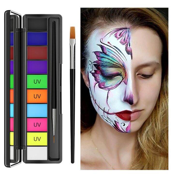 Leach【Ready Stock】10 Colors Face Body Paint Oil Painting Art Water Based Paint Face Body