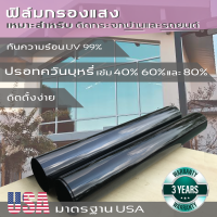 (ราคาต่อ1.5เมตร)ฟิล์มกรองแสง ปรอทสีรมดำ ความเข้ม 40% 60% 80%  กันความร้อน UV99% สำหรับบ้าน และ รถยนต์