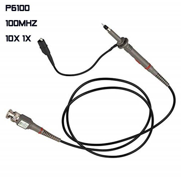 【CW】 1pc P6100 100MHz BNC Oscilloscope Probe 1X 10X Clip Test Leads