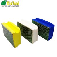 DIATOOL 3pcs Electroplated Diamond Hand Polishing Pad 90X55MM Hard Foam-backed Grinding Block ( 400 600 800)