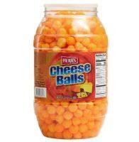 Herrs Cheese Balls Barrel เฮอร์ส ข้าวโพด ทรงกลม รสชีส 482g.