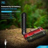 CYANSKY P10 300 Lumens  EDC Flashlight 3 Mode For Camping And Hiking Tail Switch  Flashlight With AA Battery