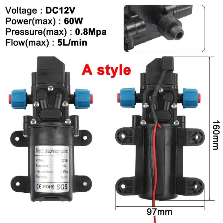 Dc12v 60w Micro Electric Diaphragm Water Pump Automatic Switch High