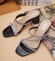 ZARA model wear style sandals high-heeled shoes sandals G ั่ NRH E N T Cam goods insurance straight work light cover 100%