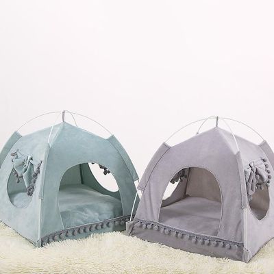 Breathable Cat Dog Litter Tent Kennel Foldable Universal Indoor Teepee Pet House Breathable Puppy Tent Bed Dog Supplies