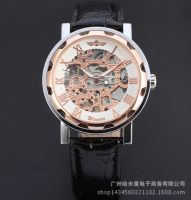 [COD] Foreign trade watch mechanical mens leather hollow special promotion