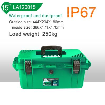 Laoa กล่องเครื่องมือกันน้ำ IP67,กล่องเก็บเครื่องมือช่างไฟฟ้ากล่องเครื่องมือในครัวเรือนแบบพกพาวัสดุ PP หนา