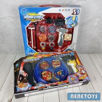 ชุด BeyBlade เบย์เบลด พร้อมสนาม มี 2 แบบให้เลือก เล่นได้พร้อมกัน 2 คน (สนามแข่งกับด้ามจับคละสี) เก็บเงินปลายทางได้