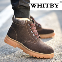 ยี่ห้อ whitby Safety Shoes ผู้ชายและผู้หญิงทำงานรองเท้ากลางแจ้งรองเท้าแฟชั่นผู้ชายกันน้ำหลักฐานเจาะพนักงานเหล็กนิ้วเท้ารองเท้าผ้าใบ