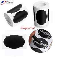 DISSO 150pcs/roll ครัว โคลน ขวดแยม เครื่องเทศ สติ๊กเกอร์ฉลาก แท็กขวด ป้ายกระดานดำ ปากกามาร์กเกอร์