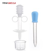 ♈● 2pcs/lot 5ml Baby Silicone Feeding Medicine Liquid Syringe And Dropper Device Infants Syringe Device Flatware Utensils T0337