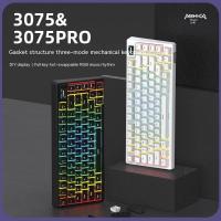 Monka 3075 Pro Tri Mdoe แป้นพิมพ์บลูทูธปะเก็นคีย์บอร์ดเล่นเกมกลไร้สายอุปกรณ์เสริมไฟ Rgb Backlit Hotswap สำหรับคอมพิวเตอร์