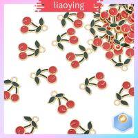 LIAOYING 80Pcs โลหะผสมอัลลอยด์ จี้เครื่องรางรูปเชอร์รี่สีแดง สีแดงเเดง รู: 2mm ชุบมินิเชอร์รี่ผลไม้ห้อยเสน่ห์ ง่ายต่อการพกพา 15มม. 18มม. เชอร์รี่ขนาดเล็กชุบทองอ่อน งานฝีมือดีไอวาย