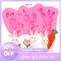 ?【HOT SALE】MUXI แม่พิมพ์ซิลิโคนรูปกระต่ายขนาดเล็กแม่พิมพ์ตกแต่งเค้กมูสพุดดิ้งวุ้นหัวไชเท้า