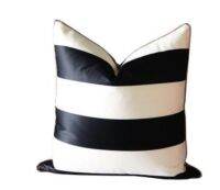 【CW】 modern black white striped cushion pillowcase Bedside pillow waist case backrest