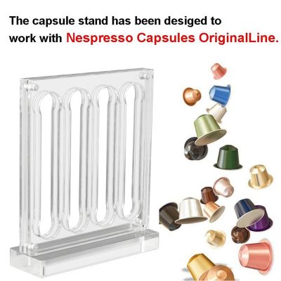 Acrylic Coffee Pods Holder for Nespresso OriginalLine, Coffee Capsules Storage Drawer Holder & Organizer (40 Pods)