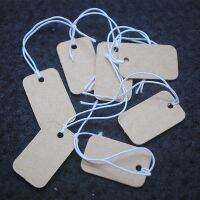 1000PCS Brown Paper Tags Price Labels With Elastic Rubber Line 25X15MM Hot Selling For Craft Or Jewelry Shops With Wholesa