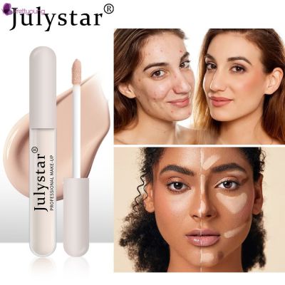 Prettyoung Julystar คอนซีลเลอร์ปกปิดสวมใส่ขายาวผิวเรียบเนียนไร้ที่ติคอนซีลเลอร์ปกปิดแบบธรรมชาติกันน้ำคอลเลกชันคริสตัลแต่งหน้าธรรมชาติที่คอนซีลเลอร์สิวผิว