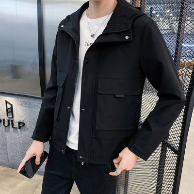 Harajuku Jacket With Hood Spring and Autumn Men Street Casual Coat Windbreaker Jacket Lightweight Coat Men Clothing Cool