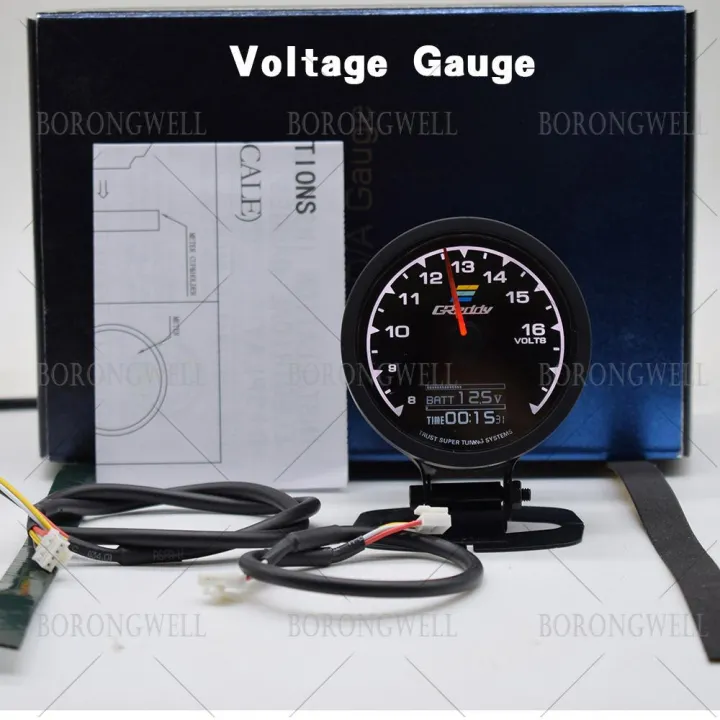 GREDDY Multi D/A LCD Digital Display Meter Voltage Gauge 7 Colours 2.5 ...