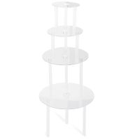 Cake Stand Cake Plate 4 Reusable Cake Supports with 12 Plastic Dowel Rods Cake Supports for Multi-Tier Cake Decoration