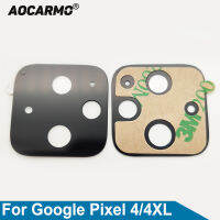 Aocarmo สำหรับ Pixel 4 4xl 4XL 5ด้านหลังกลับกล้องเลนส์แก้วด้วยกาวสติ๊กเกอร์ส่วนทดแทน