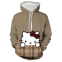 Sudadera con capucha de Hello Kitty para niña, Jersey Harajuku de manga larga para primavera y otoño, 2023