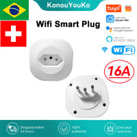 บราซิลสวิตเซอร์แลนด์16A WiFi สมาร์ทปลั๊กซ็อกเก็ต Tuya Smart Home Timer Home Appliance Outlet Voice Control สำหรับ Alexa