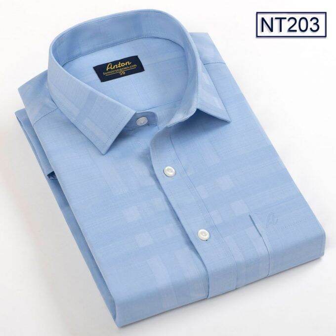Áo Sơ Mi Nam Công Sở Trung Niên Anton Vải Sợi Tre Ngắn Tay Xanh Dương Thấm Hút Mồ Hôi - NT203 | Lazada.vn Áo Sơ Mi Nam Công Sở Trung Niên Anton Vải Sợi Tre Ngắn Tay Xanh Dương Thấm Hút Mồ Hôi - Nt203 | Lazada.Vn