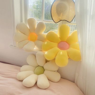 ✺ Office Chair Cushion Bedroom Soft Elastic Floor Pad Living Room Decor Daisy Flower Cushion Cute Ins Sofa Flower Throw Pillows