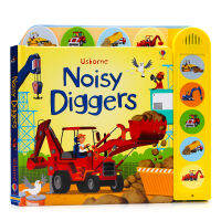 Usborne noisy excavator noisy diggers original English picture book noisy music book cardboard phonation Book Childrens English Enlightenment picture book parent-child interaction