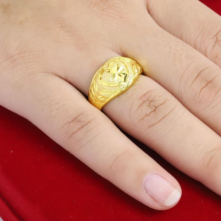 แหวนไม่ลอก-แหวนหุ้มทอง-ไม่ลอกไม่ดำ-แหวน-1บาท-แหวนหัวใจตัดลาย-จิกเพชร-แหวนทองปลอม-ทองเหมือนแท้-แหวนทอง-ทองโคลนนิ่ง