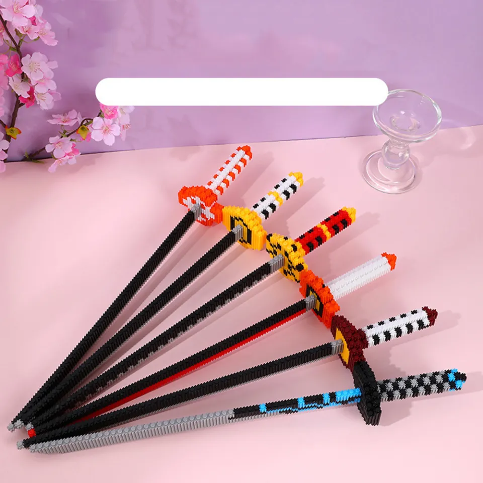 Katana Demon Japanese Knife Sword Bisento Model Building Blocks Moc Brick  Cosplay Samurai Military Weapon Toys Kids Gifts