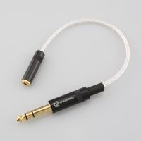 High Quality HiFi 6.35mm 1/4" Male to 3.5mm Female 7N OCC Silver plated Audio Cable Cord Mic Audio Cable Cord Cables