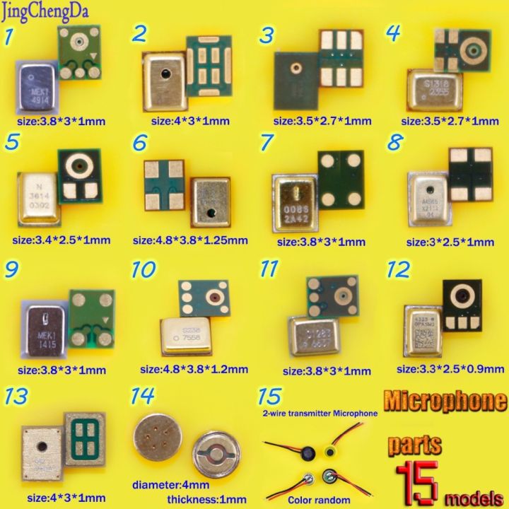 15รุ่นไมโครโฟนภายในลำโพงไมโครโฟนซ่อมแซมชิ้นส่วนสำหรับ-iphone-สำหรับ-xiaomi-เครื่องควบแน่น-electret-ไมค์4-2mm-สำหรับโทรศัพท์พีซี-mp3-mp4