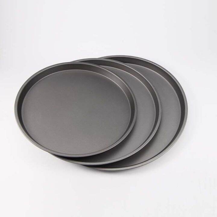 inch-non-stick-pizza-pan-carbon-steel-pizza-oven-tray-shallow-round-pizza-plate-pan-roasting-tin-baking-tools-bakewar